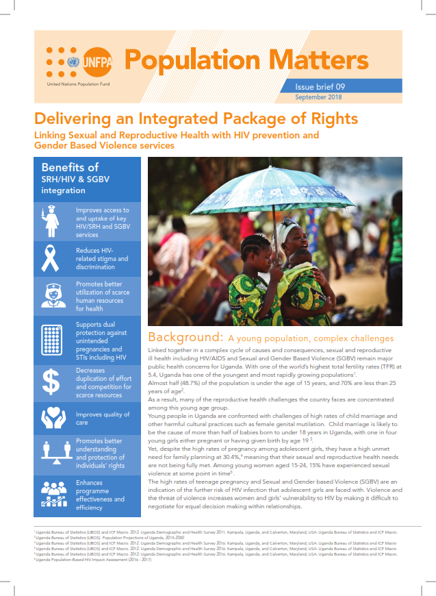 UNFPA Uganda Delivering an Integrated Package of Rights Linking